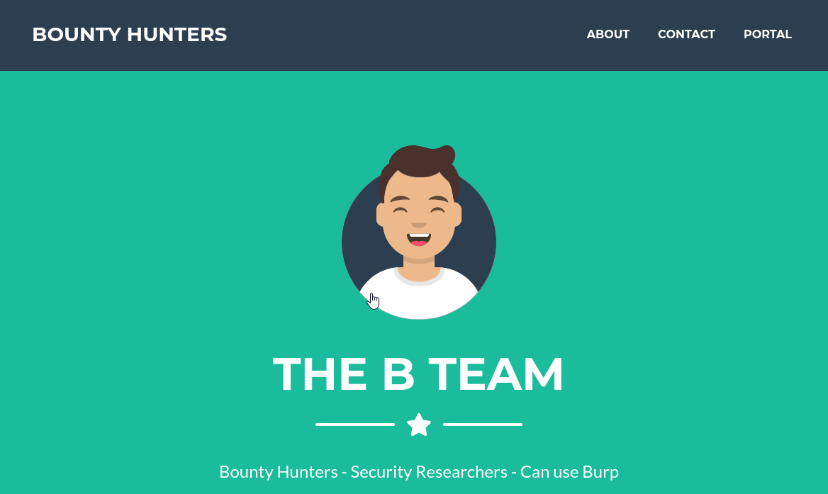 Screenshot of the Bounty Hunters website homepage