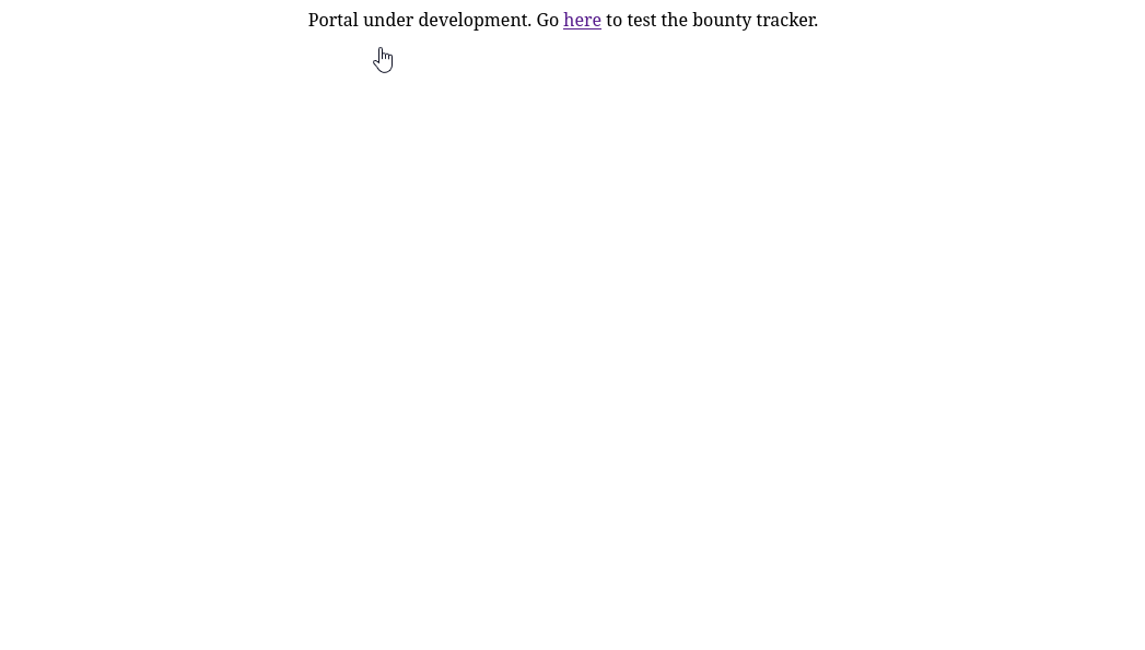 Screenshot of the Bounty Hunters website homepage